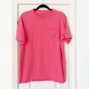 Vineyard Vines unisex Medium Hot pink plain whale tee